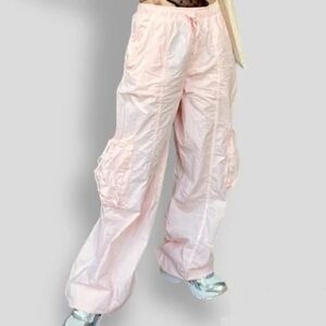 Zara pink parachute cargo pants